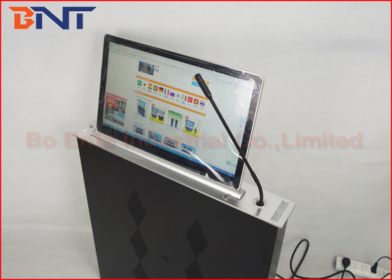 細い会議マイクロフォンが付いている卓上LCD/LEDのモニターによってモーターを備えられる上昇