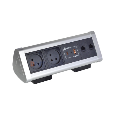 粘着クリップデザイン デスクトップクランプ ソーケット パワーストリップ 2 IS AC アウトレット USB A+C PD 20W 急速充電