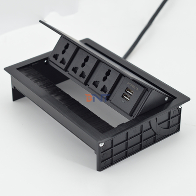 ブラッシュ フリップ アップ ユニバーサル 電源出力 カバー デスクトップ ソケット USB-S データ ポート / テーブル ブラッシュ フリップ 接続 ボックス