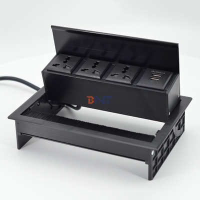 ブラッシュ フリップ アップ ユニバーサル 電源出力 カバー デスクトップ ソケット USB-S データ ポート / テーブル ブラッシュ フリップ 接続 ボックス