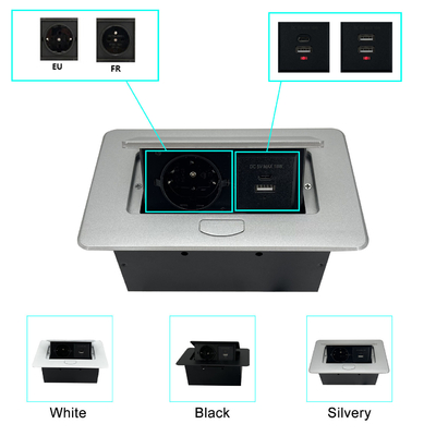 埋め込み デスクトップ ソーケット ポップアップ 插座 USB A+C 電源充電プラグ オフィステーブルに適しています