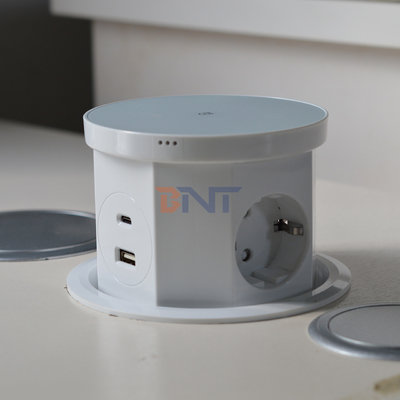 キッチン 隠れた電源出力 収縮式 デスクトップ ポップアップ USB ポート AC 16A 220V 電圧 IP44 レベル オフィス用