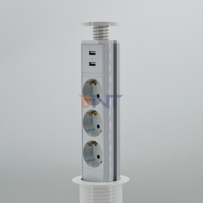 IP44 6cm 白色 キッチン垂直塔電源出口 USB充電