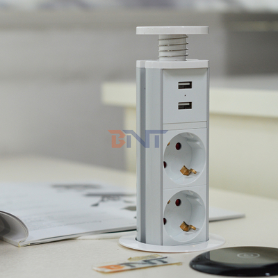 IP44 6cm 白色 キッチン垂直塔電源出口 USB充電