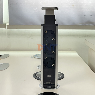丸い円 隠されたキッチン ポップアップ電源出口 USBプラグとカウンターテーブルトップのソケット