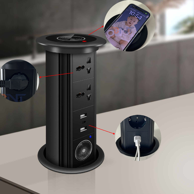 電気 スマート インテリジェント リフティング モーター付き ポップアップ デスク 電力ソケット 会議テーブル キッチン 電力ソケット ストック