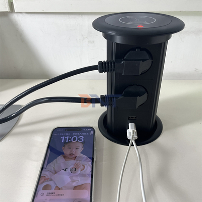 電気 スマート インテリジェント リフティング モーター付き ポップアップ デスク 電力ソケット 会議テーブル キッチン 電力ソケット ストック
