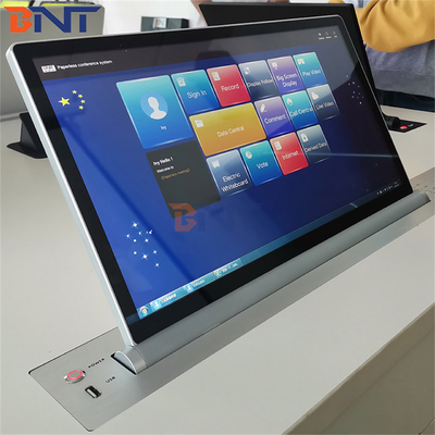 会議システム 15.6 インチ モーター付き ポップアップ LCD モニター リフト サイズ 17~24 インチ パソコン画面