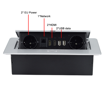 組み込み 工場 ポップアップソケット EU 電源出口 組み込み テーブルトップ IP44 2 AC 出口 RJ45 ネットワークとHDMIプラグ