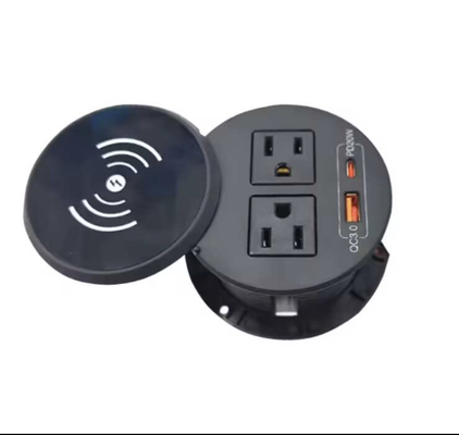 オフィス家具 ローング ABSソケット ワイヤレス充電器 USB a+c カフェ ホテルテーブル 充電ステーション