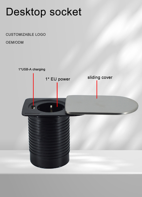ミニソケット デスクトップオフィス家具の下に隠された テーブル 1 EU 1 USB A 充電器