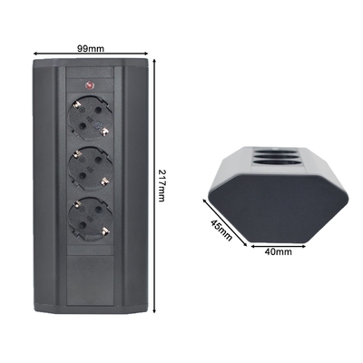 OEM/ODM コーナー電源ソケット EU 電源ソケット 3 つのAC電源出口でオフィス/デスクトップ/テーブル/キッチンに適しています