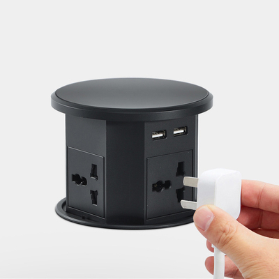 OEM/ODM スマートポップアップ電源出口 4つのAC出口と2つのUSBポートのアルミニウムテーブルソケット 充電標準IP44