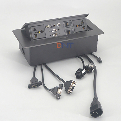電源 オフィス デスク 電源ソケット 音声・ビデオコネクタ付き 角角