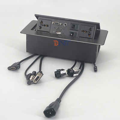 電源 オフィス デスク 電源ソケット 音声・ビデオコネクタ付き 角角