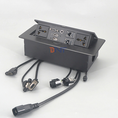 電源 オフィス デスク 電源ソケット 音声・ビデオコネクタ付き 角角