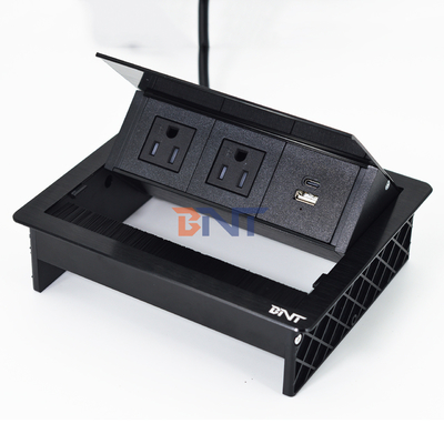 工場 US デスクトップ テーブル フリップカバー 20W USBソケット 隠された デスクトップ パワー グロメット ブラシ