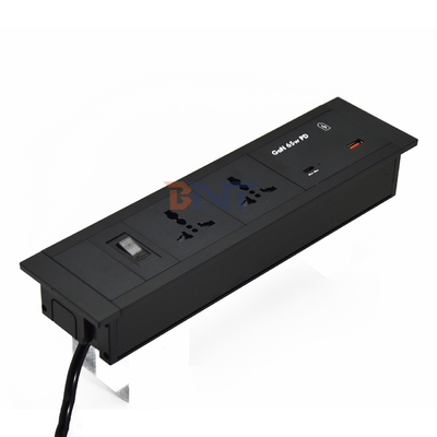 収納式テーブルソケット ユニバーサル電源出力 USB A+Cポート 65W マックス出力 US/EU/AU 16A/13A