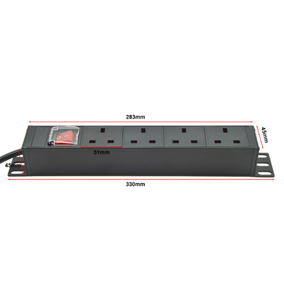 PDU 4ポート出口 SPD電源帯拡張ソケット 3250W オン/オフスイッチと電源ケーブル
