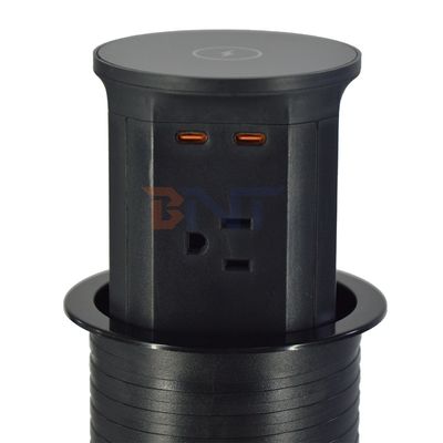 4 アウトレット US 標準 キッチンリフトソケット 隠された 肺動ポップアップソケット EU イギリス 接続性 USB 無線充電