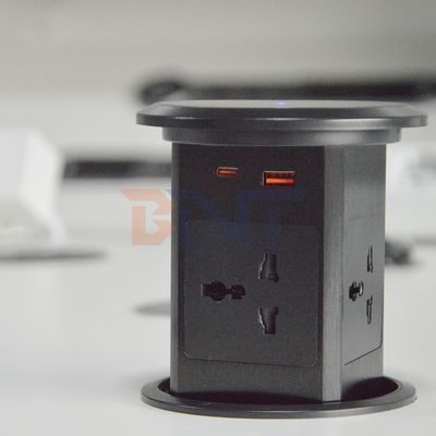 新型気圧式リフト ポップアップソケット US UK ユニバーサル 4 表面マウント デスクトップソケット トップ 15W 無線充電 ポップアップソケット