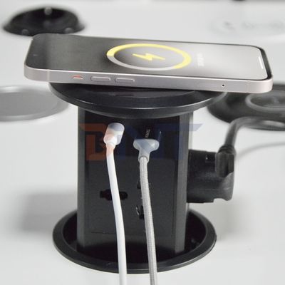 新型気圧式リフト ポップアップソケット US UK ユニバーサル 4 表面マウント デスクトップソケット トップ 15W 無線充電 ポップアップソケット
