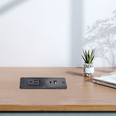 プラスチック製ソファソケットテーブル電源ソケット、US標準電源コンセント1口 & USB A+Cポート