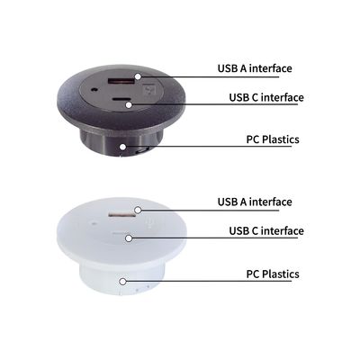USB A+C 充電ポート付き プラスチック製 収納式 テーブル式 電源ソケット