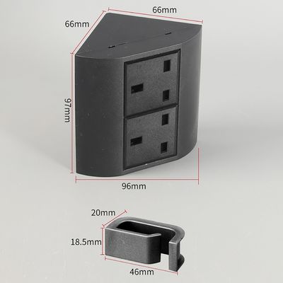 オフィス & ホームデスクコーナー UKソケット 2口コンセント付き マルチデバイス対応