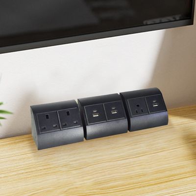 オフィス & ホームデスクコーナー UKソケット 2口コンセント付き マルチデバイス対応