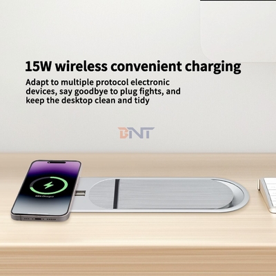 2ACと2USB A充電出力、ワイヤレス充電器付きデスクトップ電源ソケット