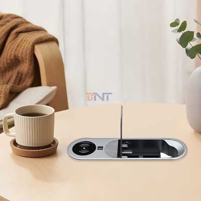 2ACと2USB A充電出力、ワイヤレス充電器付きデスクトップ電源ソケット