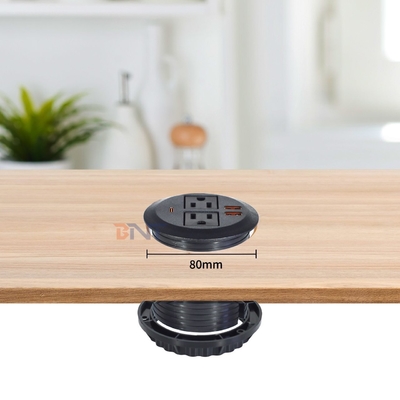 丸型ソファセット 埋め込み式電源ソケット、2つのUS標準電源コンセントとデュアルUSB A充電ソケット65W