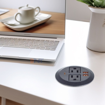丸型ソファセット 埋め込み式電源ソケット、2つのUS標準電源コンセントとデュアルUSB A充電ソケット65W