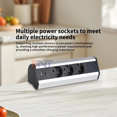3 EU AC アウトレット USB A+C 急速充電 デスクトップ クランプ ソーケット パワー ストライプ
