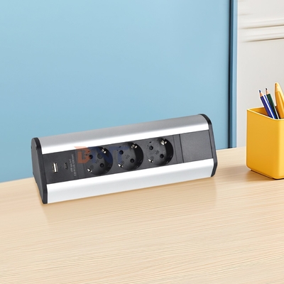 3 EU AC アウトレット USB A+C 急速充電 デスクトップ クランプ ソーケット パワー ストライプ