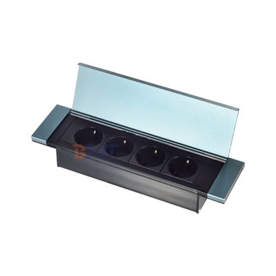 埋め込みフリップカバーデザイン デスクトップソケット 電源、4つのEU ACコンセント付き