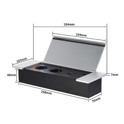 Hiddden Flipデザイン デスクトップソケット 2つのEUAC出口 USB A+C HDMIネットワーク