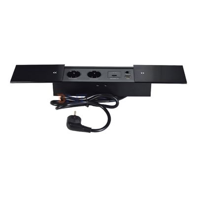 デュブルシルプ オープン ユーロ テーブル 電気電源ソケット スリップ オープン 2 AC 插座 & USB A+C IP44 オフィス用