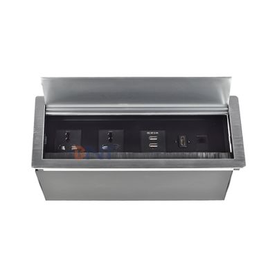 工場価格デスクトップテーブルブラシフリップカバー電源ソケット、2 *ユニバーサル電源、2 * USB A、1 *ネットワーク、1 * HDMI