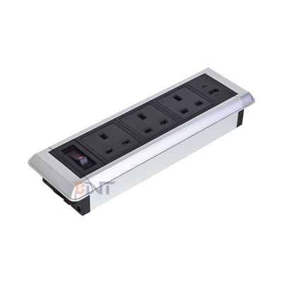 デスクトップ多機能電源ソケット、3AC電気埋め込みソケット、USB A + USB C充電ソケット